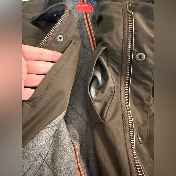 TOMMY BAHAMA Urban Paradise Field Jacket Coat Green Brown Pockets Waterproof - Picture 7 of 16